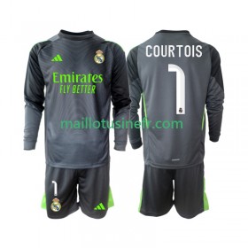 Maillot de Foot Real Madrid Thibaut Courtois 1 Troisième 2025-26 Manches Longues - Enfant